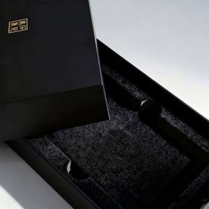 Luxury Black High Quality Customized UV Hot Stamping Logo Matte Lamination Coated <b>Paper</b> Folders Box with Paperboard Inner Lining - Product Image 2