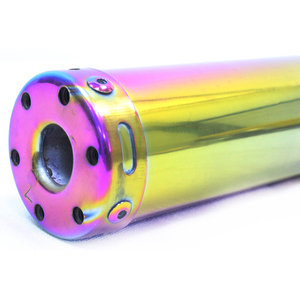 HLMORTO Silenciador de Escape Universal para Motocicleta de Carreras de 60x280mm, 20mm, con Junta, 2 Tiempos, para Motocross, Negro/Rojo E57 - Product Image 4