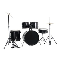 Nouvelle arrivée Kit de batterie professionnel noir 5 pièces Instrument de musique adulte Kit de batterie jazz