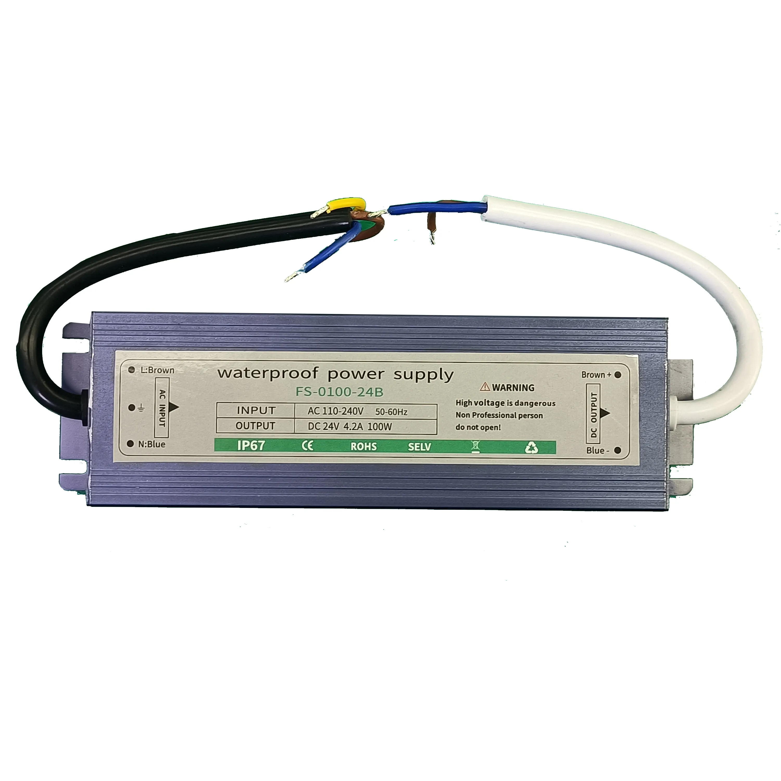 IP67 impermeabile DC AC 12v 24v 40W 60W 100W 150W 200W led driver outdoor light box switching trasformatore di alimentazione