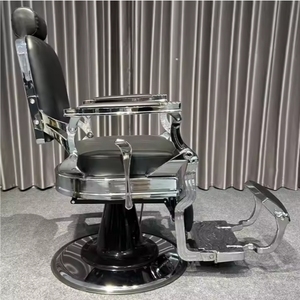 Fashion Gold Red Classic Black Vintage Barber <b>Chair</b> Hydraulic Pump Reclining <b>Chair</b> Barber for Hair Salon - Product Image 4