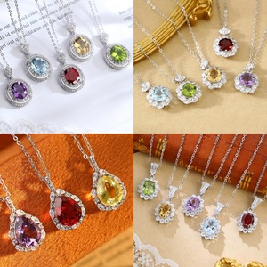 จี้คริสตัลพลอยสีธรรมชาติขายดีที่สุด สร้อยคอเงินแท้ s925 สำหรับผู้หญิง ดีไซน์เนอร์ สร้อยคอคล้องไหปลาร้า - Product Image 2