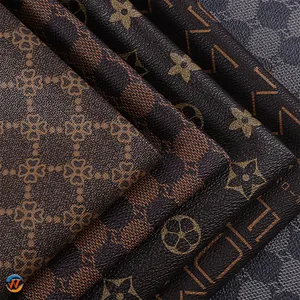 Spot Wholesale 0.5mm High Quality Knitted Bottom Digital Printed Monogram Purse Packaging Leather PVC Leather