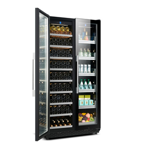 Refrigerador Termoeléctrico Independiente para Bebidas, Té y Vino, con Control de Temperatura de Doble Zona, 2 Puertas de Vidrio y Refrigerante R600a - Product Image 1