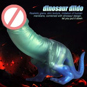 Jouets sexuels pour femmes en forme de dinosaure Tyrannosaurus, pénis animal en silicone, gros anal réaliste, masturbation féminine, gode dragon - Product Image 6