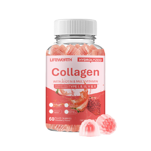LIFEWORTH Biotin Vitamins Hydrolyzed <strong>Collagen</strong> Peptide Filled Gummies for Hair Skin and Nails - Product Image 1