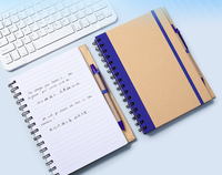 Carnet promotionnel A5 à spirale pour étudiants, en papier kraft, imprimé UV, avec couverture en papier colorée, portable, pour services commerciaux