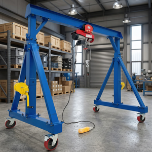 Grue portique compacte personnalisée de 1 à 5 tonnes avec palan électrique, utilisation intérieure/extérieure, grue portique mobile manuelle à vendre - Product Image 1
