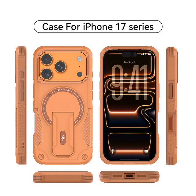 Magnetic Shockproof Phone Case for iPhone 17 Pro Max Air Magnetic Charging Invisible Mobile Phone Holder