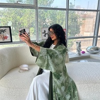 Robe Abaya Modeste pour Femme, Cardigan Jalabiya, Robe Imprimée Musulmane, Abayas Ouvertes de Dubaï, Caftan Marocain pour le Ramadan, Robe Islamique