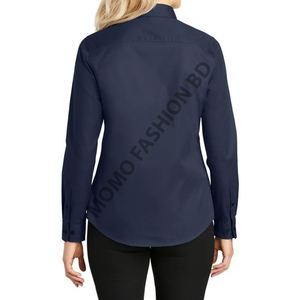 Chemisier tissé boutonné à manches longues décontracté pour femmes avec prix de gros Fourniture en vrac disponible au prix de gros - Product Image 6