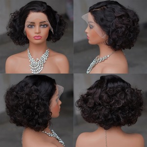 Nouvelle Promotion Perruques <span class=keywords><strong>Cheveux</strong></span> Humains 100% Naturels 8 Pouces 10A 13*4 Frontal Loose Wave Bob - Product Image 3