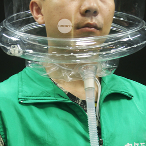 Traje de sistema de casco de protección de aire respirable antiniebla a prueba de polvo <span class=keywords><strong>con</strong></span> capucha transparente inflable de PVC - Product Image 5