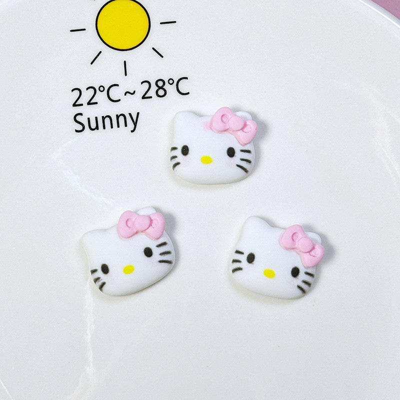 Small frosted pink Cat 19*17mm