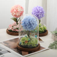 Bunga Hydrangea Awet di Kubah Kaca, Hiasan Bunga Hydrangea Abadi, Dekorasi Meja Rumah, Hadiah Pernikahan, Dapat Dipesan Sesuai Keinginan