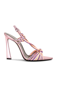 Strappy <strong>Pink</strong> Fashion Summer <strong>Heels</strong> Open Pointed Toe Party Dressy Heeled Sandals for <strong>Women</strong> - Product Image 2