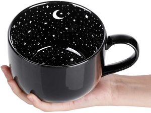 Tasses à café caldron d'halloween 21oz pour cadeaux effrayants, tasse à café en céramique surdimensionnée de minuit, infuseur de sorcière d'halloween noir - Product Image 2