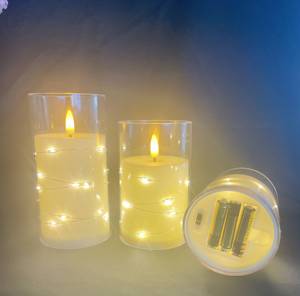 Bougies LED 3D en cire véritable, électroniques, à piles, <span class=keywords><strong>avec</strong></span> télécommande et guirlande lumineuse pour Noël et Pâques - Product Image 5