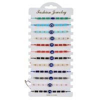 Œil de démon coloré perlé à la main tressé Bracelets en corde réglable bonne chance amulette femmes bracelet
