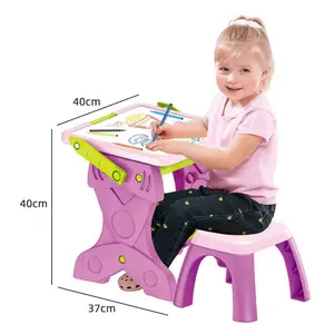 Samtoy Educational Multifunctional 2 IN 1 Drawing Board And Learning Desk Painting Graffiti Art Learning Table With Chair