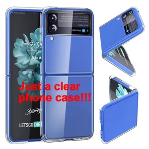 2023 Hot Selling Shockproof Anti-yellow Phone Cover Case Clear High Clear TPU PC Phone Case For Samsung Galaxy Z Flip 3 4