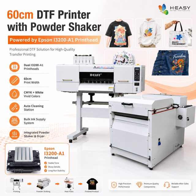 60cm DTF Printer I3200 Dual Heads | High Speed Impresora DTF Transfer Imprimante Dtf Printer Printing Machine for T-shirt