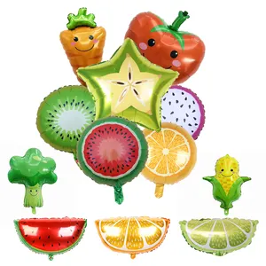 도매 만화 야채 과일 알루미늄 필름 풍선 재미 파티 장식 과일 야채 모양의 호일 풍선