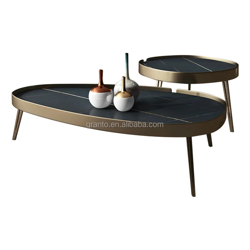 Modern design living stainless steel coffee table set indoor side table furniture