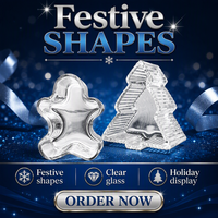Pot à bougie en verre vide personnalisé en forme de sapin de Noël, porte-bougie décoratif pour bougies parfumées, vente en gros