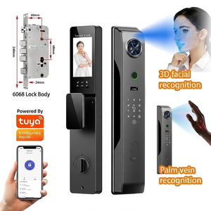 Waterdichte Tuya WiFi 3D gezichtsherkenning slimme deurvergrendeling met camera, palm video intercom, digitale slimme vergrendeling voor houten en stalen deuren - Product Image 1