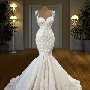 Robes de mariée sirène en dentelle 2024 Cap Sleeve Wedding Vestidos Custom Made Zipper Back Bridal Gowns MW371