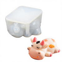 AK Moules en Silicone Vache Glace Chocolat Savon Bougie pour Gâteau Mousse, Moule Silicone 3D Artisanat Résine Décoration