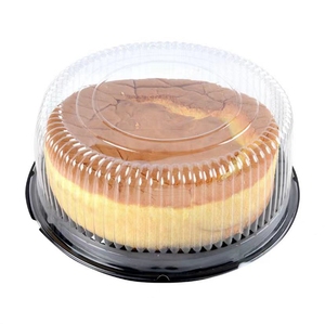Venta al por mayor claro Mousse pastel caja de embalaje PET 4/6/8/10 pulgadas pastel contenedor con ventana para boda fiesta caja de plástico redonda - Product Image 1