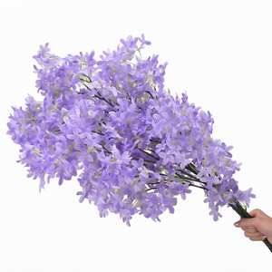 Rama de Flor de Siringa Artificial Morada, Tallo Largo, Arreglo Floral de Seda Hecho a Mano para Decoración de Bodas y Día de la Madre - Product Image 1