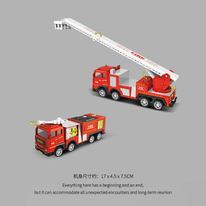 Camion de pompiers jouet populaire sur TikTok pour enfants, camion de pompiers à inertie avec pulvérisation d'eau, camion-échelle pour garçons - Product Image 3