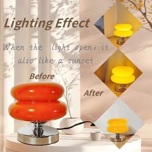 โคมไฟแก้วคู่สีส้ม LED สไตล์เกาหลีโคมไฟกลางคืนอันอบอุ่นสำหรับตก<span class=keywords><strong>แต่ง</strong></span>บ้านอ่านหนังสือโรงงานขายส่ง - Product Image 6