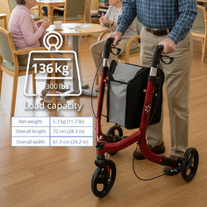 Déambulateur pour personnes âgées et patients en réadaptation, aide à la mobilité extérieure avec poignées réglables pour une stabilité accrue - Product Image 4
