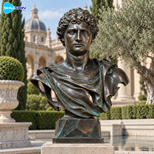 Escultura de Busto Clásico de Bronce, Fundición por Cera Perdida, Latón y Cobre, Estatua de Retrato Romano Personalizada para Hotel, Plaza, Patio, Museo - Product Image 5