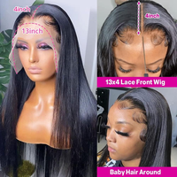 Nouvelle Conception 13x4 Perruque Lagos Hairline Cheveux Brésiliens Bruts Raie Naturelle Perruque HD Dentelle Suisse 100% Cheveux Humains Perruques Lace Front pour Femmes