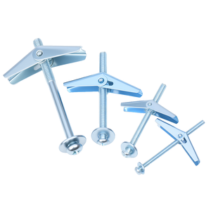 Pernos de Palanca de Acero al Carbono de Alta Resistencia |   Anclajes de mariposa Spring Wing, galvanizados, rosca M6, 50 mm de longitud, para paneles de yeso y paredes huecas - Product Image 1