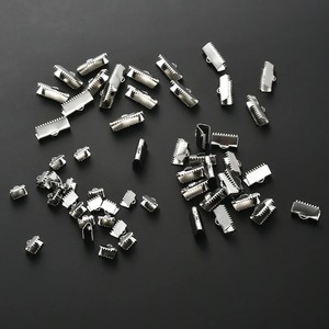 Sunling PJ007 20 pièces Pinces à sertir en acier inoxydable pour extrémités de ruban, attaches pour bracelets, marque-pages, connecteurs de cordons, bijoux DIY - Product Image 3
