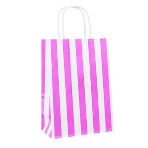 Bolsas de Regalo Rayadas, Bolsas Pequeñas de Papel Kraft con Asas, para Navidad, Cumpleaños, Bodas, Fiestas, Bolsas de Regalo para Tiendas Minoristas - Product Image 1