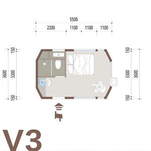 Casa Modular Prefabricada Pequeña, Casa Prefabricada con <span class=keywords><strong>Techo</strong></span> Modular, Casa Contenedor Portátil Desmontable - Product Image 6