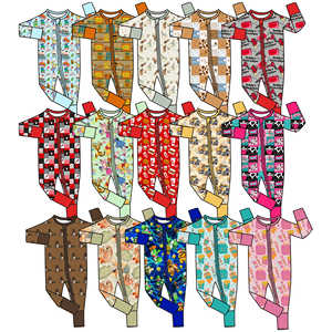 Baju Bayi Baru Lahir Bahan Bambu Grosir Custom, Romper Bayi Kasual Dua Arah, Piyama Bayi Lengan Panjang Bahan Bambu - Product Image 2