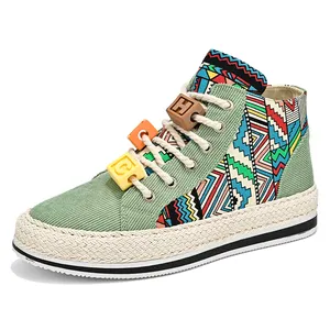 2024 new spring espadrilles men's shoes High top sports casual cloth shoes men's fashion shoes