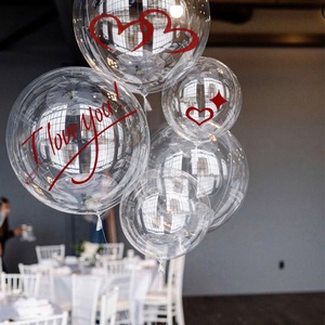 DIY stiker balon merah Aku mencintaimu Bobo transparan stiker balon pernikahan Hari Valentine dekorasi pesta ulang tahun - Product Image 1