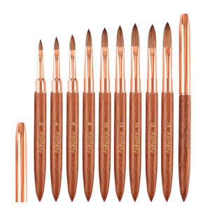 Pincel de Uñas Acrílico Kolinsky con Mango de Madera, Tamaños 6, 8, 10, 12, 14, 16, 18, Pelo de Marta Puro Rizado - Product Image 5