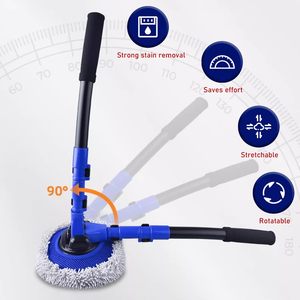 <span class=keywords><strong>Brosse</strong></span> de <span class=keywords><strong>lavage</strong></span> de voiture avec manche long 45 "Longueur réglable Pôle courbé rétractable Vadrouille de <span class=keywords><strong>lavage</strong></span> <span class=keywords><strong>automobile</strong></span> <span class=keywords><strong>Brosse</strong></span> en microfibre sans rayures - Product Image 5