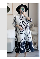 Robe longue plissée en mousseline de soie haut de gamme, taille ajustée, imprimée, style décontracté, vente directe usine