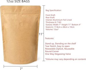 Food <b>Storage</b> Stand Up Pouch Resealable Vented Easy <b>Open</b> Tape Moisture Proof VMPET Heat Seal Packaging Bag - Product Image 3
